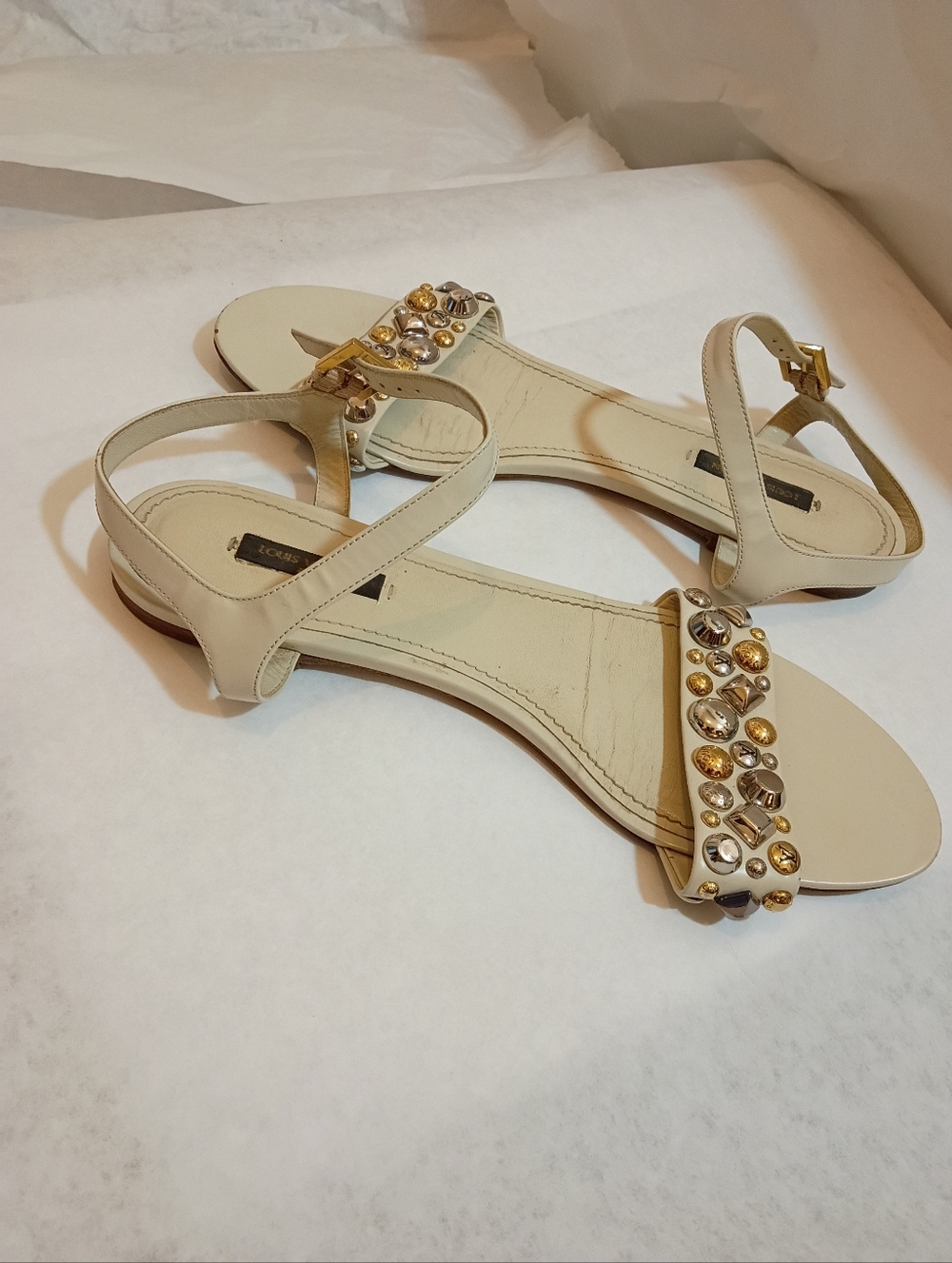 Louis Vuitton studded Luxury Women's sandals Logo Size 40 - Picture 14 of 16